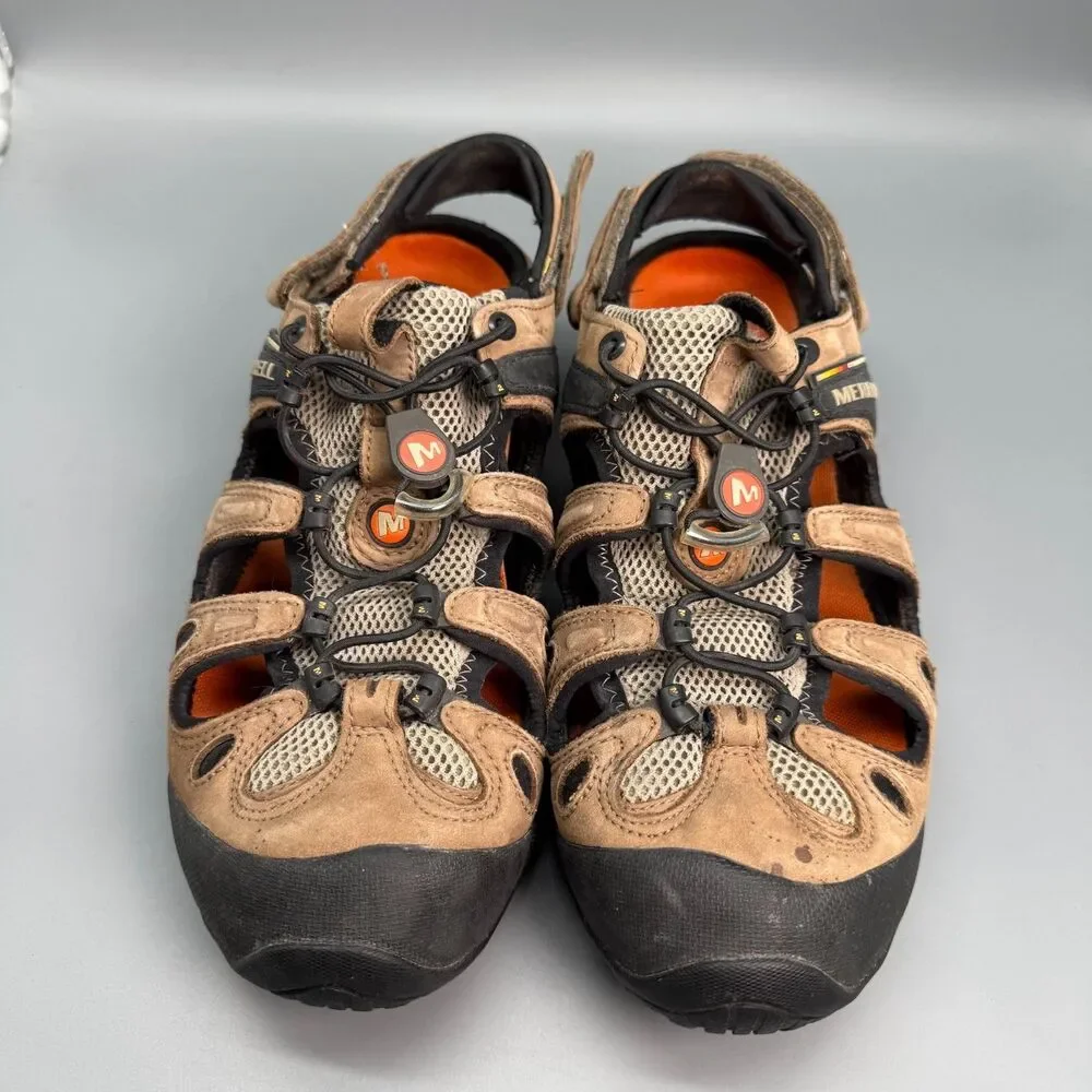 Merrell Continuum Hiking Sandals Men's 12 Brown Cord Lock Round Toe Outdoor Shoe